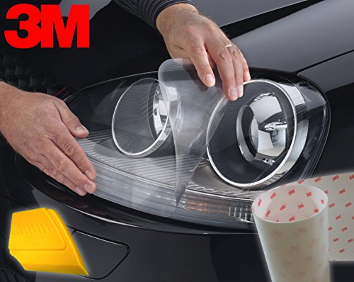 3M Clear Extra-Wide Headlight Protective Scratch-Proof Tint Vinyl Wrap Film 15 x 48 Roll Including Hard Detailer Squeegee Exterior Accessories VViViD 3mclrheadlightfilm